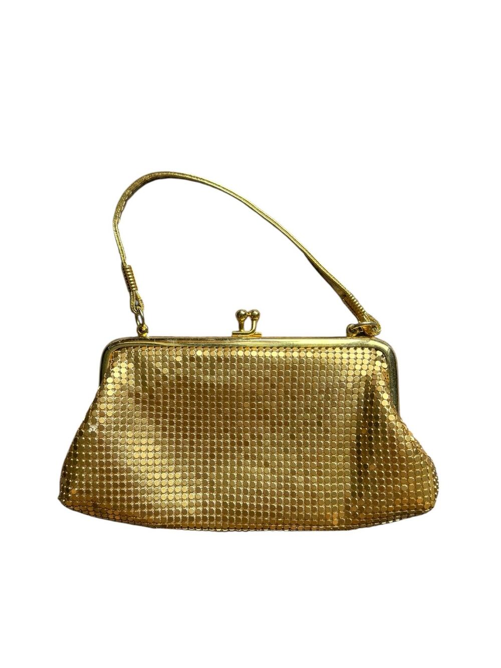 Cache Vintage Gold Metal Mesh Evening Mini Bag